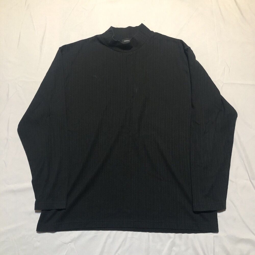 Clairborne Men's Ribbed Pullover Size XXL Black